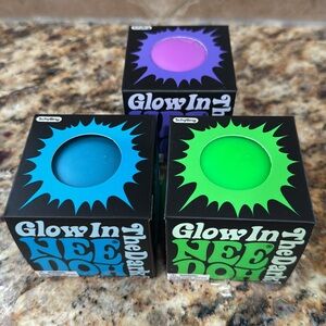 Needoh Glow In The Dark NeeDoh Trio - Blue, Green, Purple